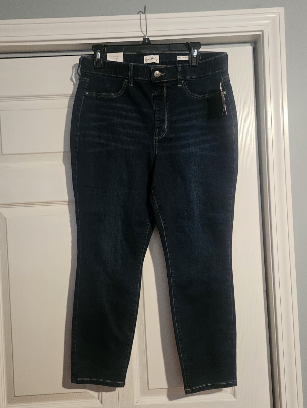 NWT Wonderly Women's High Rise Pull On Skinny Crop Jeans Size 12R